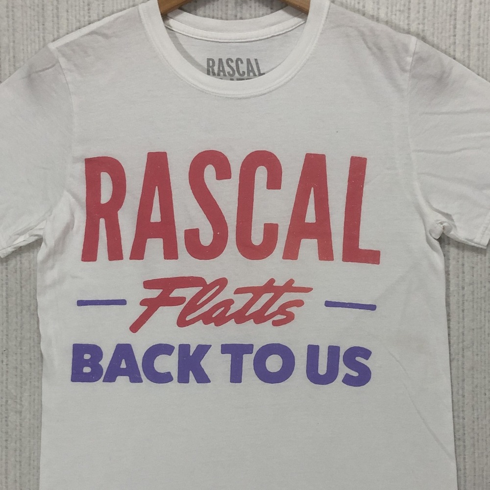 Rascal Flatts Back To Us Tour Graphic T-Shirt White Medium Concert Band Tee